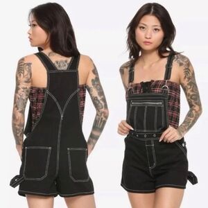 Royal Bones Daang Goodman Black Overalls Shorts Grunge Punk Goth Size Small